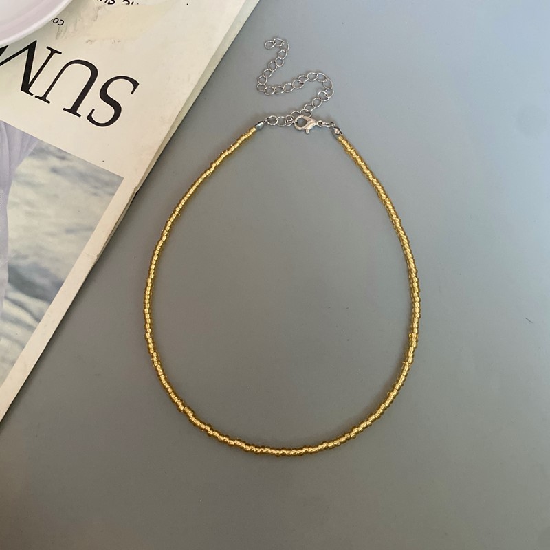 Frøperler boheme halskæde charme krave farverig håndlavet halskæde smykker femme: Rose guld farve