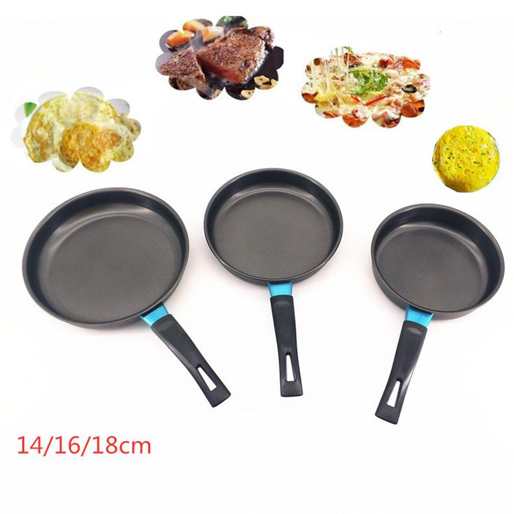 14/16/18cm Mini Non-sticky Flat Base Frying Pan Household Nonstick Pancake Egg Cooking Pans Anti-scalding Handle