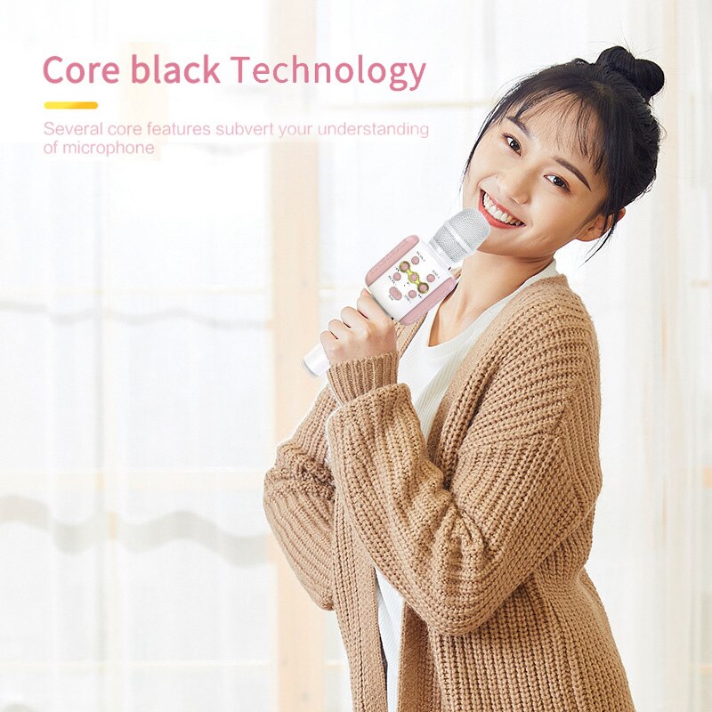 Wireless Microphone Karaoke Bluetooth Microphone Studio Player Singing Recorder Handheld Microfone Speaker Mic