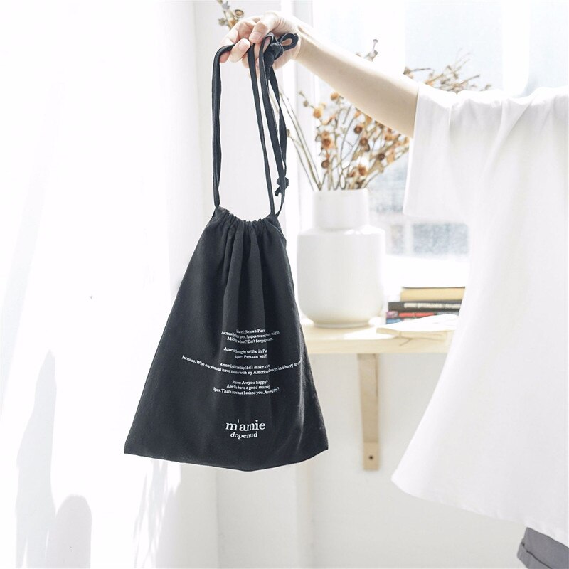 YILE 1 Conjunto (3 pcs) Cordão de algodão Saco Organizador da Viagem Saco de Pulso Casual Impressão Inglês Carta 4 Cores para Escolher a partir de E77