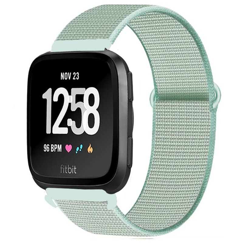 Strap for Fitbit Versa 2 band correa Smart watch replacment Watchband Nylon Sport Loop Bracelet correa Fitbit Versa 2 band: Marine Green