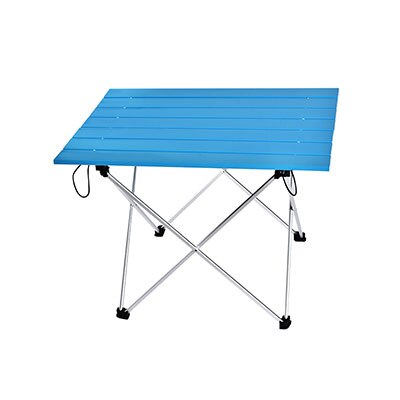 Vilead 4 farver bærbart campingbord aluminium ultralet foldbart vandtæt udendørs vandreture bbq camp picnic bord skrivebord stabilt: Blå bord s