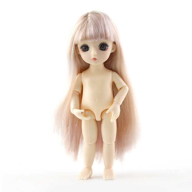 16cm mobile Joint poupée jouet 3D grands yeux longue poupée femme corps Muscle poupée Joint poupée: 12