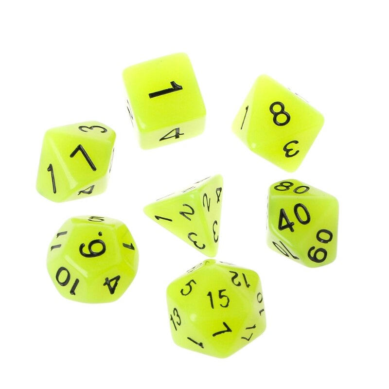 7 stk multilaterale 15mm transparente terninger rundt hjørne bærbart bordspill