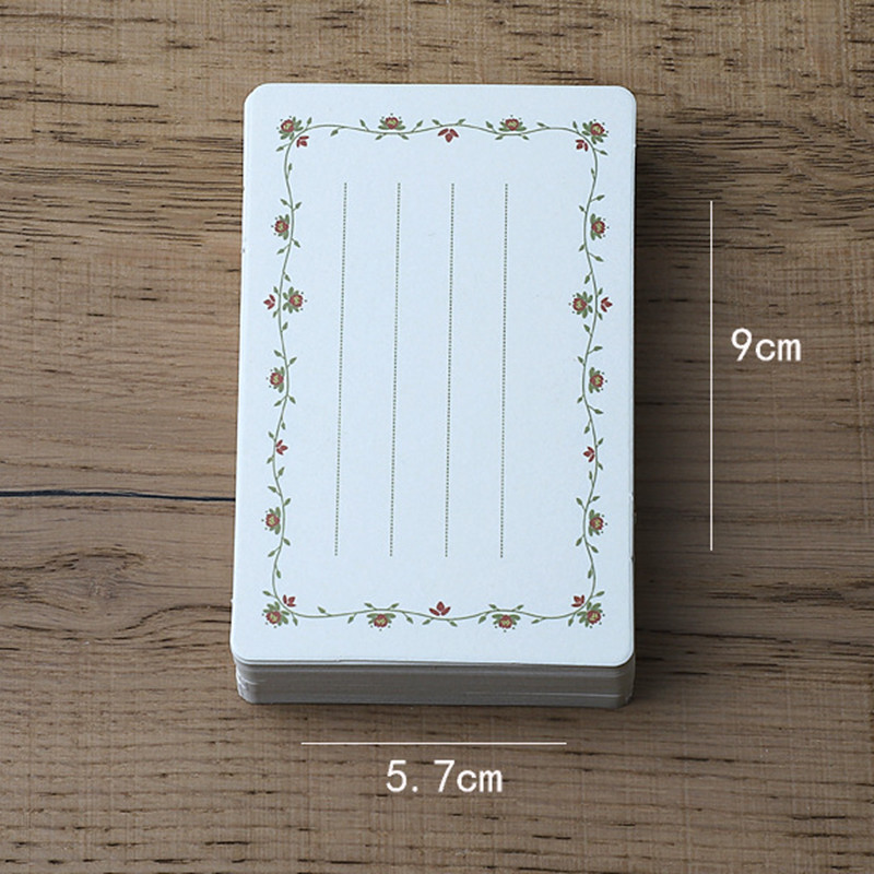 20/50 szt. Puste Kartki DIY 9x5,7cm Kartka robić Notatek Wiadomości Prezent Kartka z Życzeniami Zaproszenie Wzór Kwiatowy Kartki z Papieru kraft Dekoracja Ślubna