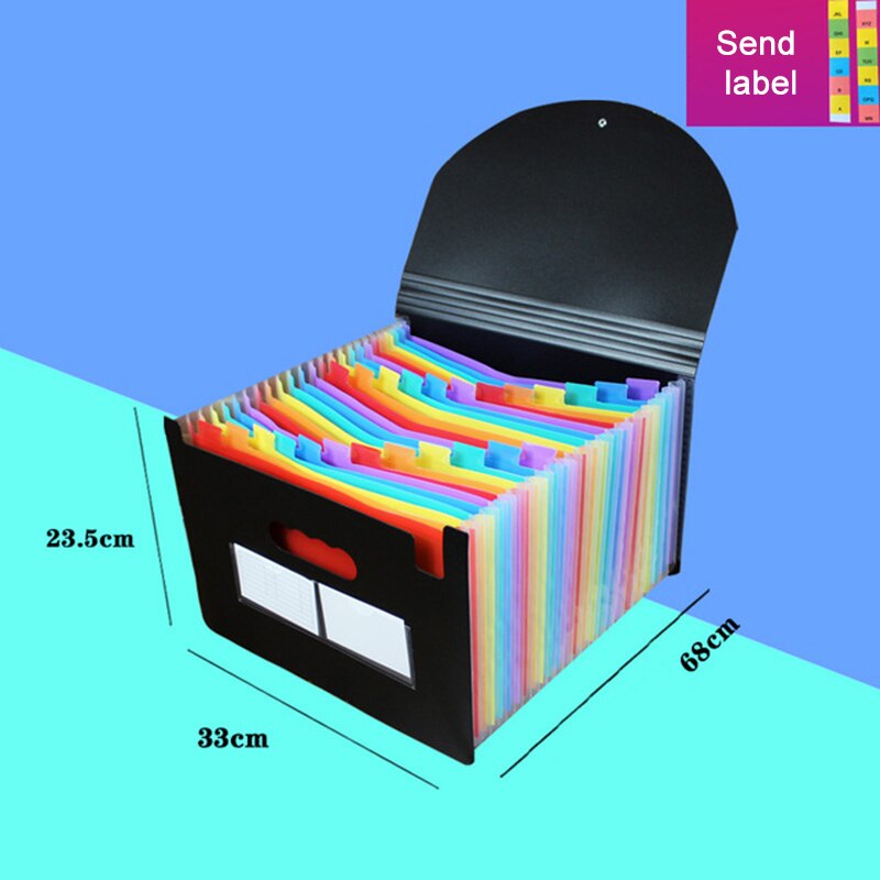 13/24 Pockets Expanding File Folder with Lid Accordion Office Document Organizer DU55: D