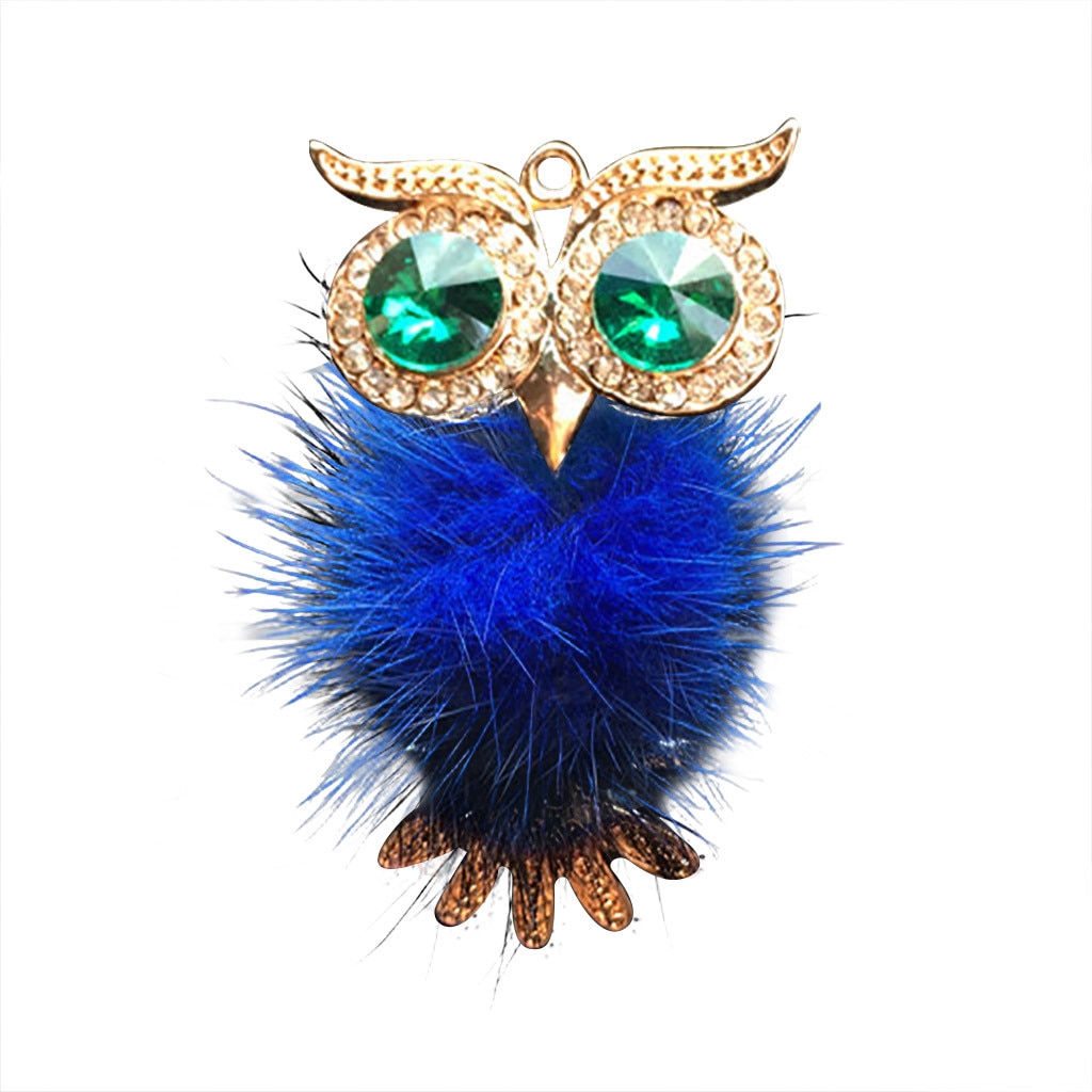 Diamant fourrure hibou voiture désodorisant Auto sortie parfum Clip parfum arôme diffuseur Bling voiture accessoires décor ornements # BL5: Blue