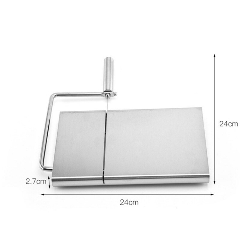 Silver Stainless Steel Cheese Slicer Wire Cutting Cheese Butter Cutter Kitchen Use Easy Clean Handle Slicer Cheese Tool