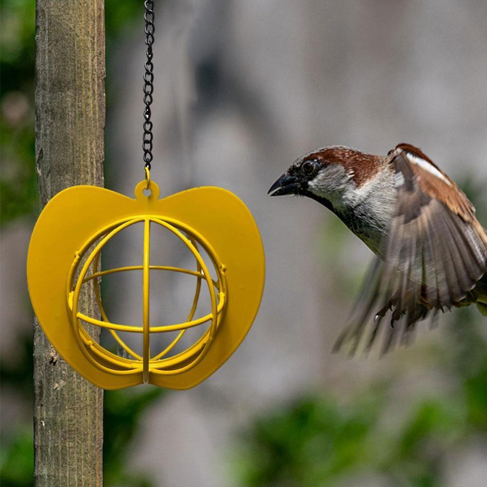 Bird Feeders Hanging Metal Iron Apple Bird Feeder Cage Ball Seed Feeder