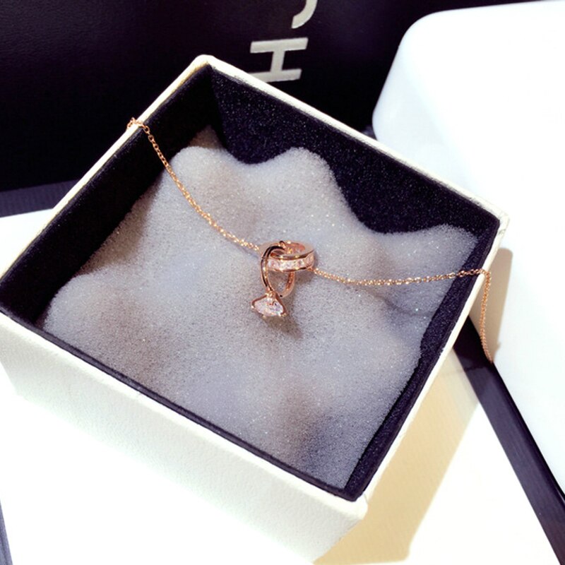 Najwyższa jakość połysk diament kobiety naszyjnik AAA cyrkonia urok delikatny kryształ górski choker Colar codzienna biżuteria akcesoria wisiorek