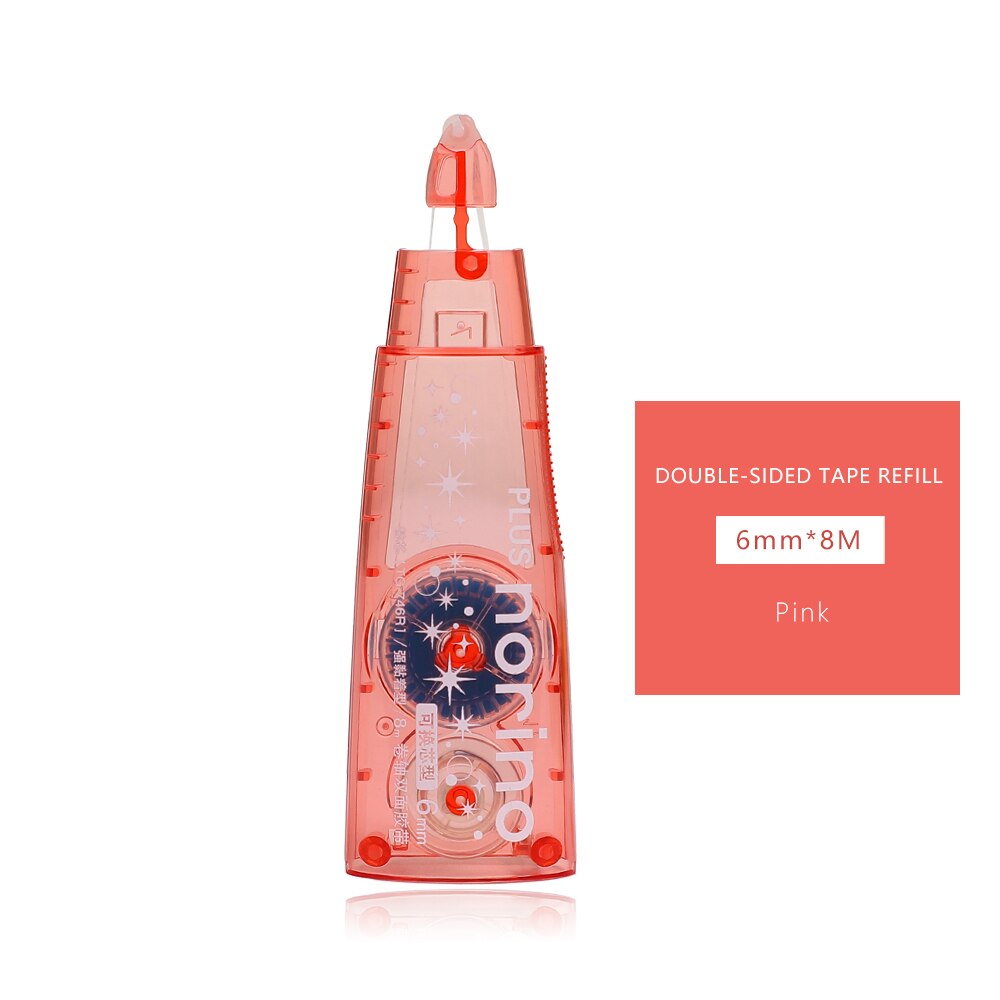 1pc più Norino scorrere nastro biadesivo rivista attrezzo punto tipo modifica adesiva punto colla scuola forniture per ufficio: Refill-rosa