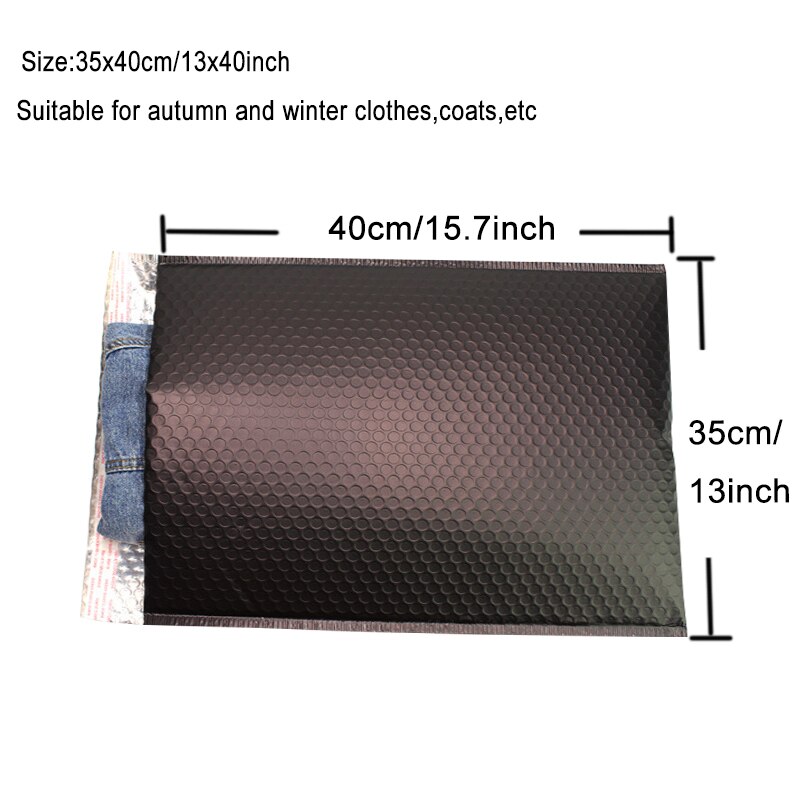 10PCS Schwarz Metallic Gepolsterte Mailer Porto Mailer Kleidung Schuhe Beutel Folie Blase Umschläge: Matte-35x40cm