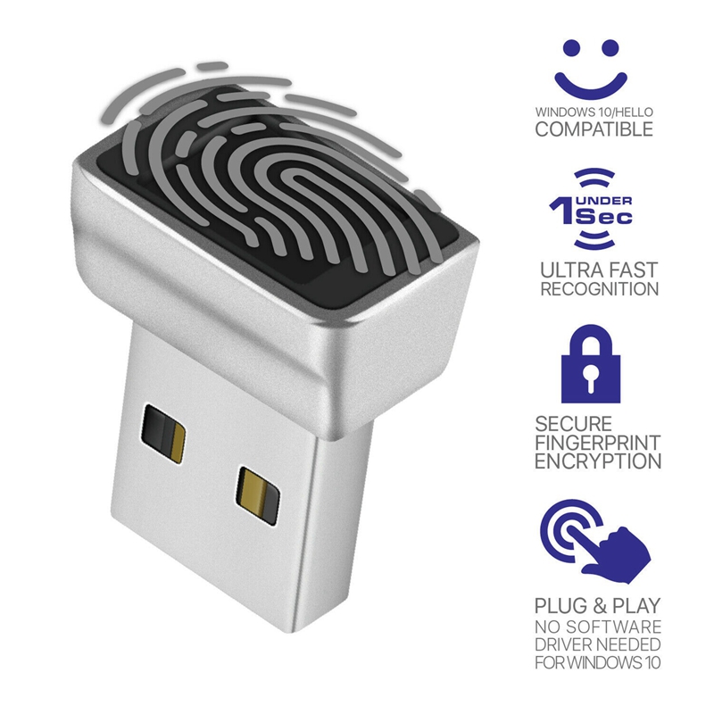 Usb fingeraftrykslæser til windows 10 hej, biometrisk scanner til laptops & pc