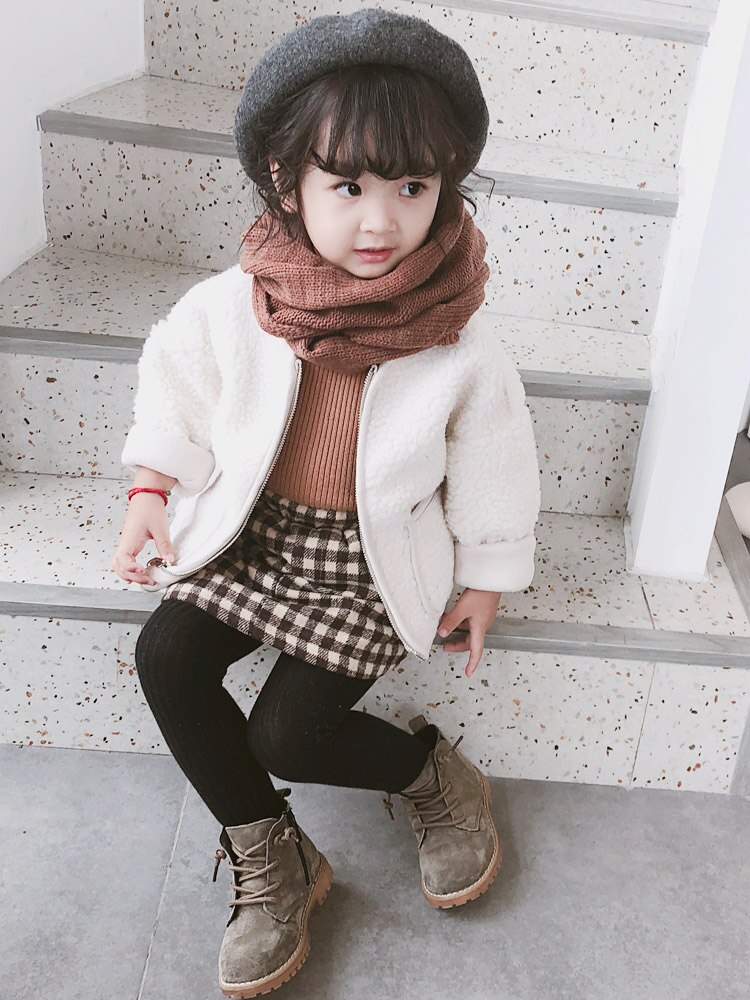 Winter Meisjes Faux Bontjas Katoen Gewatteerde Wol Blend Meisjes Fluwelen Jas Kid Winter Warm Bovenkleding Kerst Fleece Bovenkleding