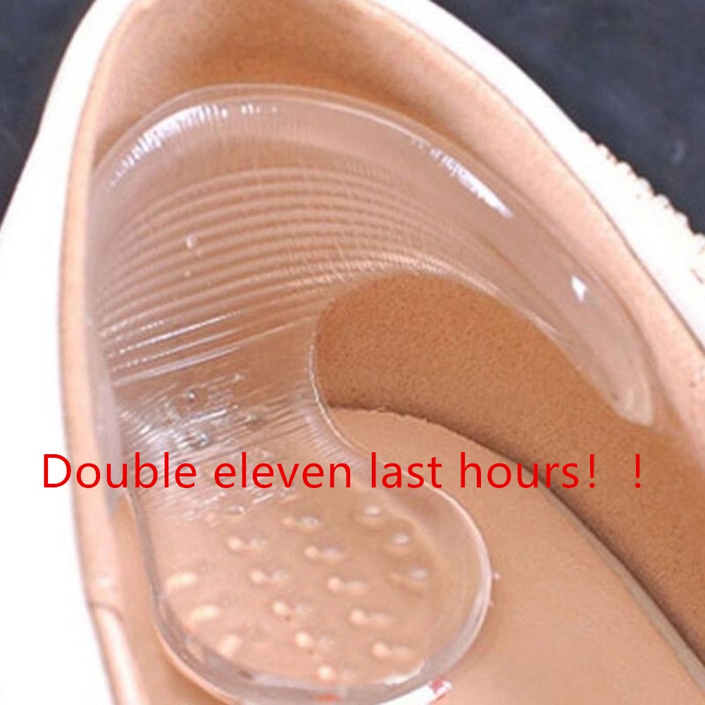 High Heels Grip Shoe Insoles Gel Pad Foot Care Arch Support Cushion Heel Insert Silicon Gel Insoles for Shoes Christmas