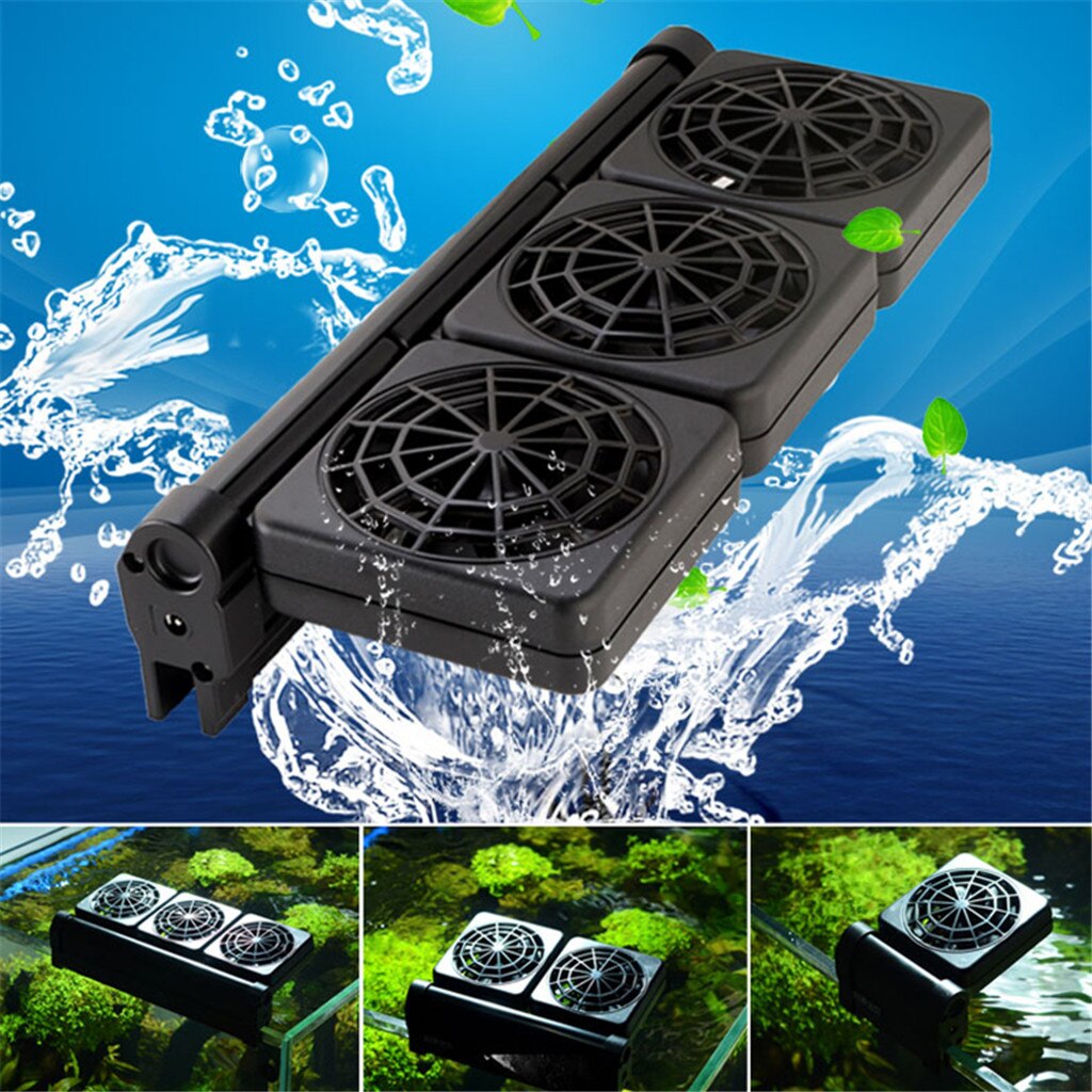Aquarium Kühlung Fans Kalten Wind Chiller Einstellbare Wasser Kühler 3 Fan Köpfe Automatische Temperatur Steuerung Produkte praktische