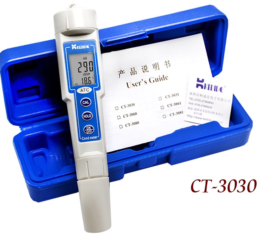 CT-3030 Conductivity Meter Measurement range:0 -1999 uS Pen type digital conductivity tester