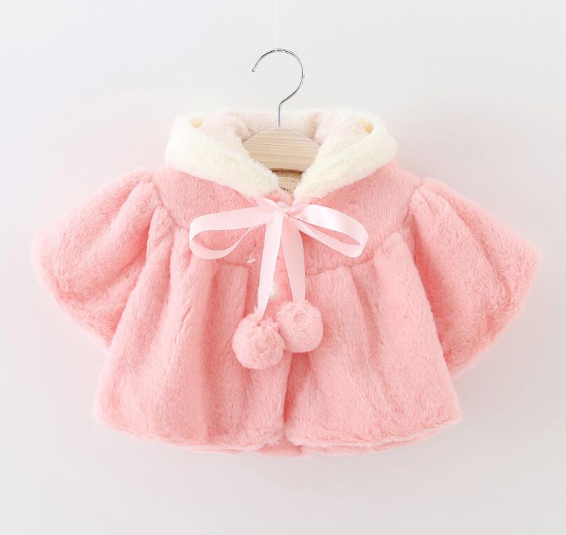 Baby mädchen warme Jacke Winter Baby schal freundlicher kleidung Baby mädchen Vlies Party oberbekleidung für 0-2 t Baby mädchen Karikatur Mantel: Rosa / 9m