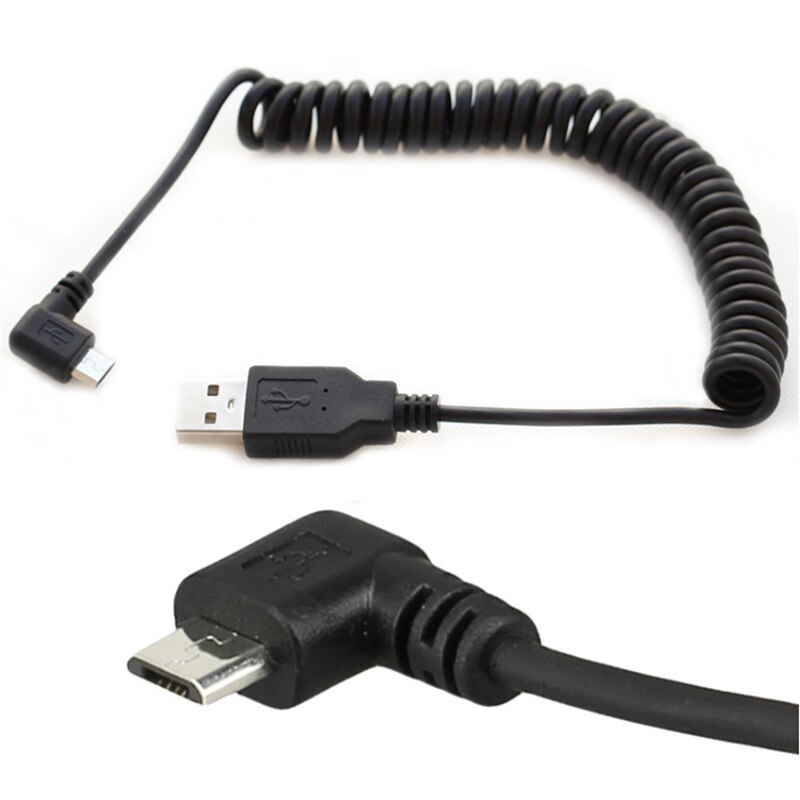 40cm usb 2.0 hane till micro usb 2.0 hane 90 graders micro usb vinklad vänster eller höger vinklad indragbar dataladdningskabel