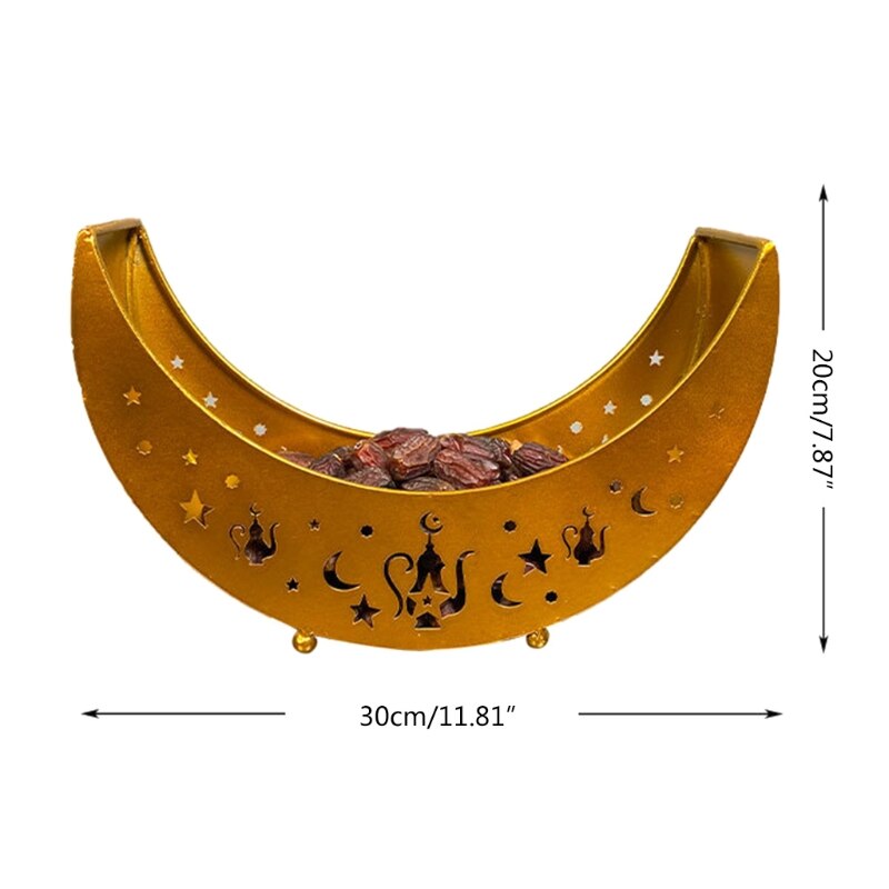 Eid Mubarak Maan Dienblad Servies Dessert Voedsel Opslag Container Ramadan