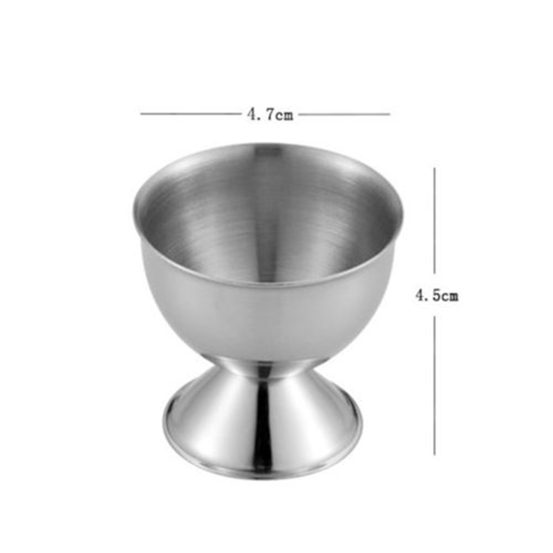 4pcs/set Stainless Steel Egg Cups Holder Soft Stand for Boiled Tabletop Cup Kitchen Tool Set Round Silver Eggs Cup Holder
