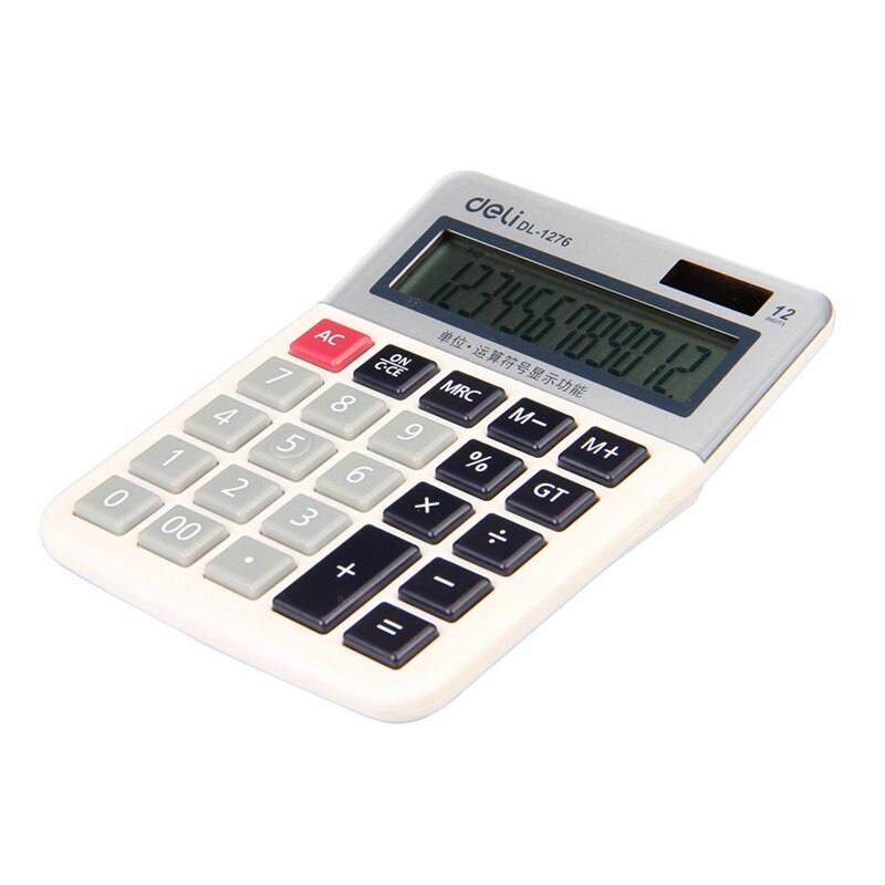 Deli 1276 calculator display 12 large-screen computer office student 1276a Desktop Business