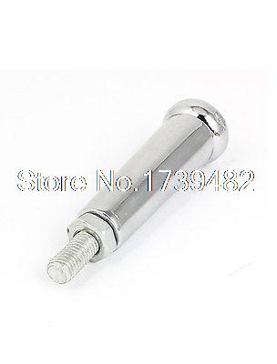 Universal 10mm M10 Male Thread Metal Revolving Handle Grip Silver Tone