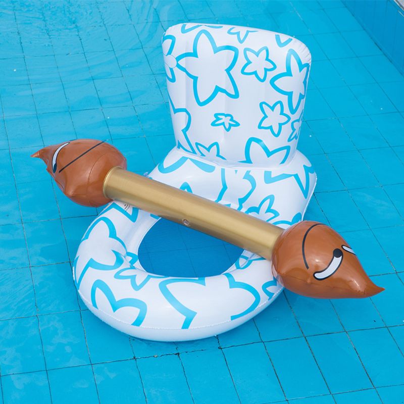 Zwembad Opblaasbare Drijvende Wc Mount Stoel Met Blow Bar Grappige Volwassen Kinderen Party Water Sport Spel Draagbare