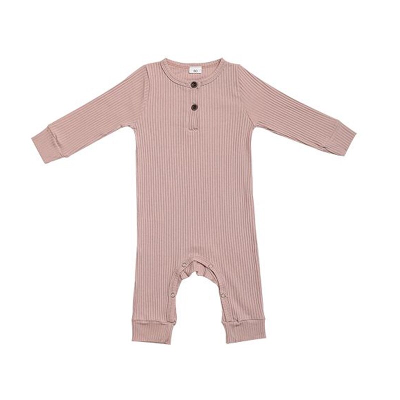 Baby-jumpsuits für frühling und herbst, Baby-Karosserie mit knöpfen, langärmelig, einfarbig, warm, Outfit 0-24m: 4
