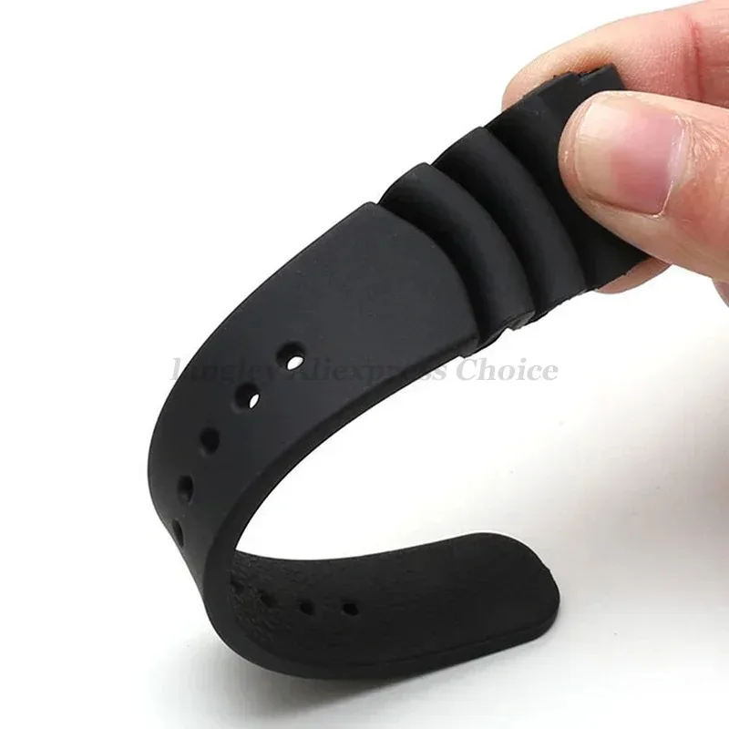 Bracelet de montre en Silicone pour SEIKO SKX007 009 plongée 007 pour résine en conserve d'ormeau 20mm 22mm bracelet de montre anneau fermoir boucle ardillon ceinture