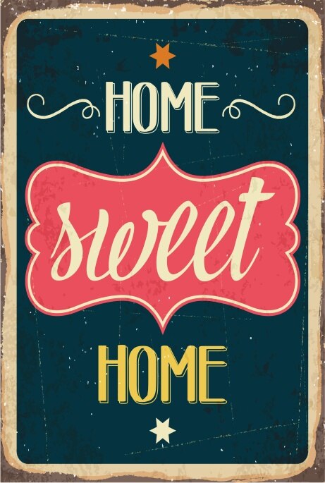 Home Sweet Home Home Sweet Home Retro Vintage Houten Poster 328246444