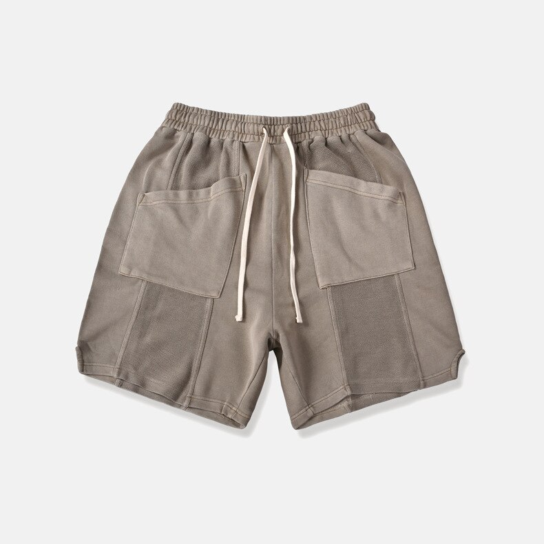 Miesten löysät hip hop sportwear -shortsit, joissa on taskut: M / Khaki