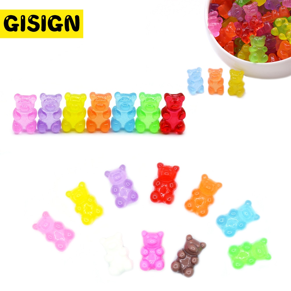 10Pcs Bear Bedels Voor Slime Diy Snoep Polymeer Kraal Filler Toevoeging Slime Accessoires Speelgoed Lizun Boetseerklei Kit Voor kinderen