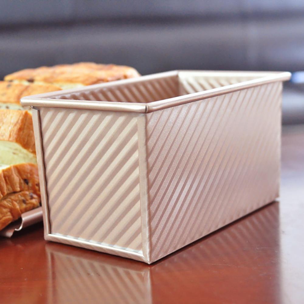Pullman Loaf Pan Bread Toast Mold with Lid Non-Stick Bakeware Bread Toast Mold Aluminum Alloy Corrugated