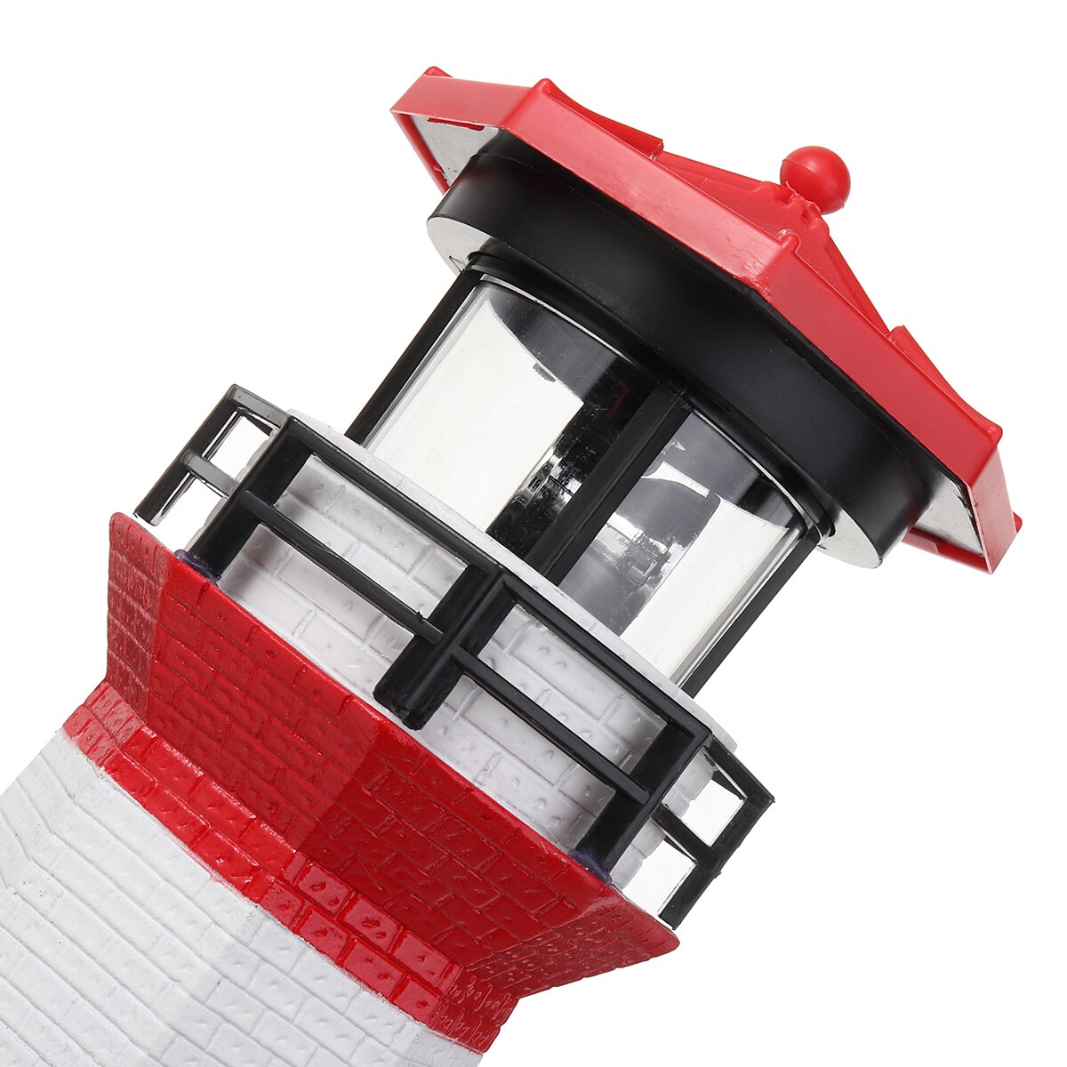 1pc Solar Lighthouse 360 Degree Rotating LED Solar Lighthouse Garden Yard Patio Decor Lamp Torches