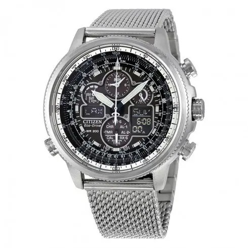 Original CITIZEN Skyhawk Sports Watch Luxury Stainless Steel Mechanical Watch Business Casual Waterproof Watch: Silver