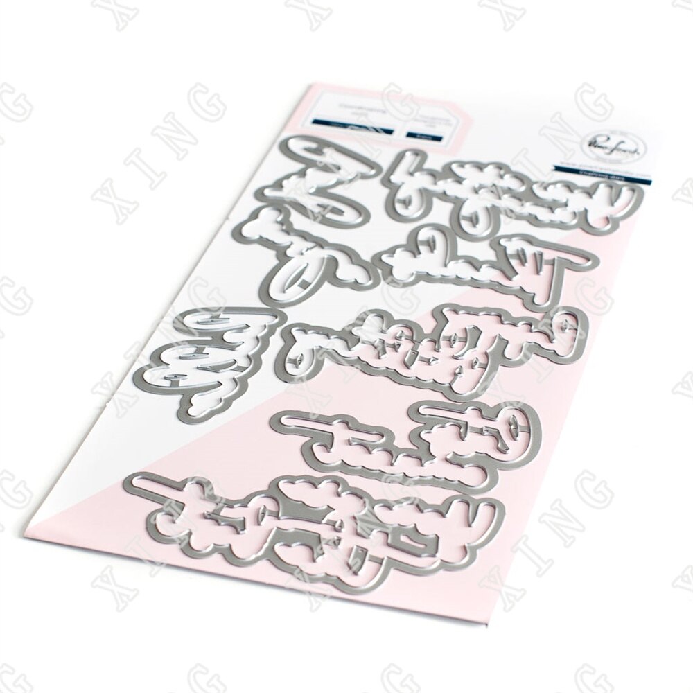 2022 Fancy Script Words Metal Cutting Foil Stencils Set Handmade Diy Scrapbooking Greeting Card Decoration: Y2890-Dies