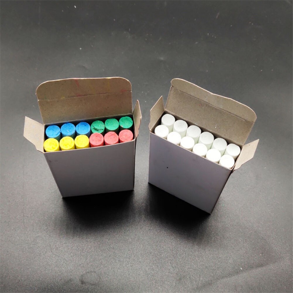 Juego de 12 palos de tiza para pizarra, Set de 12 palos de tiza no antipolvo, tizas de dibujo para pizarra, suministros escolares