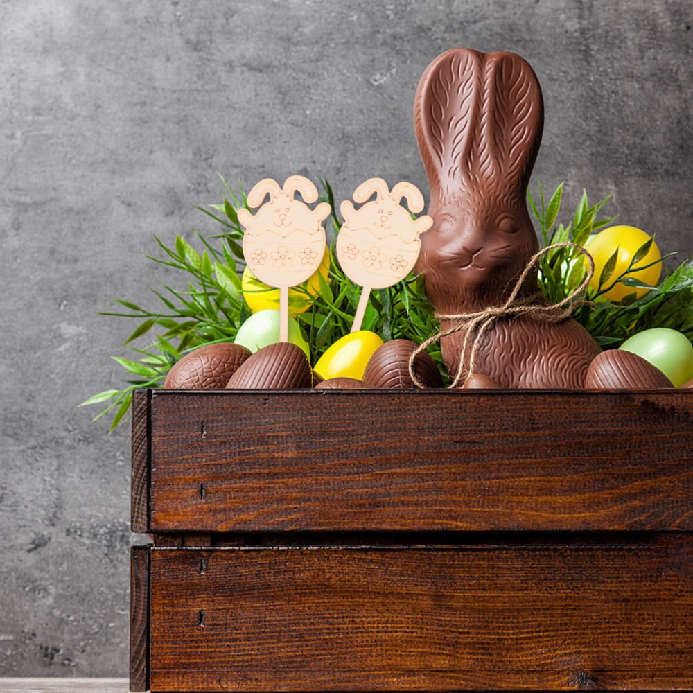 1 Set Easter Indoor Wooden Plug-in Crafts DIY Home Hand Painting Decors (Egg)