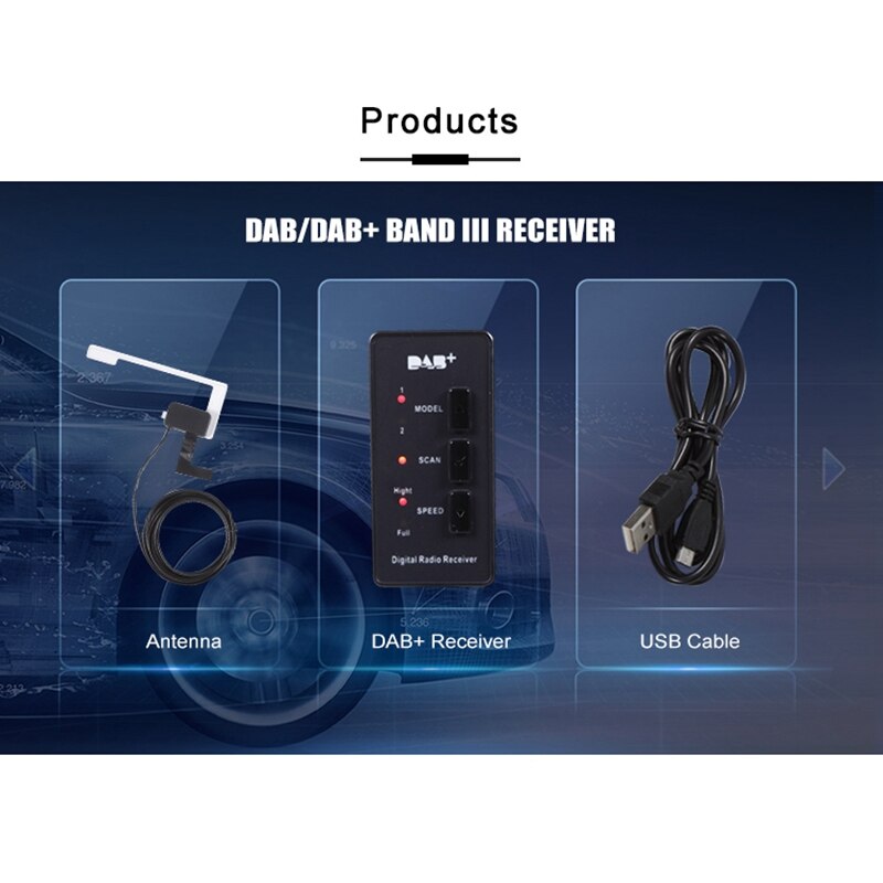 Auto Dab/Dab + Ontvanger Digitale Radio Tuner Ontvanger O Broadcast Ontvanger Voor Auto Stereo