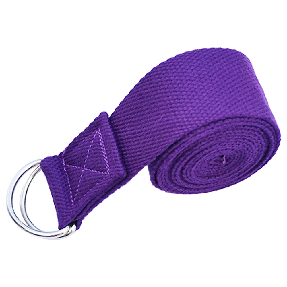 yoga tøye ut stropp multi-farger d-ringe spenne belte Fitness trening hjemme treningsstudio tau motstand Fitness bånd yoga belte: Lilla