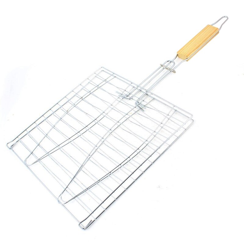 Grille de poisson panier Barbecue grille métallique pince panier fumeur Barbecue grill cuisson et extérieur arrière-cour 24x24 cm: Default Title