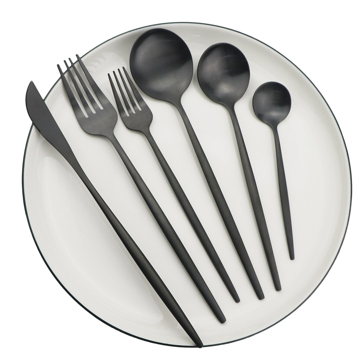 4 / 6 Set Regenbogen Geschirr Set Messer Gabel Löffel Besteck 304 Edelstahl Geschirr Besteck Matte Küche Besteck Set