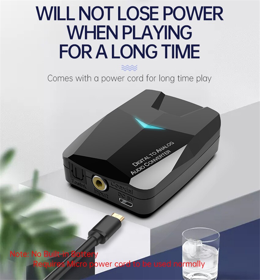 Digital-analog-audio-wandler (spdif, optisches und koaxiales signal) ,  to 3.5mm aux- und rca-verstärker/decoder & bluetooth- 5.0- empfänger