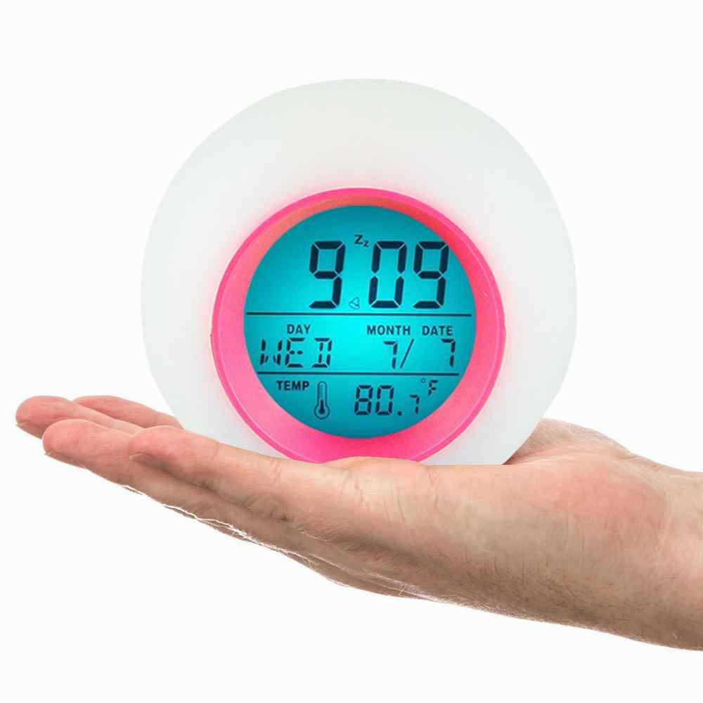Kinderen Nachtkastje Sfeer Klok Digitale Wekker Decoratie Klok Tafel Klok Led Klok Met Thermometer: White pink