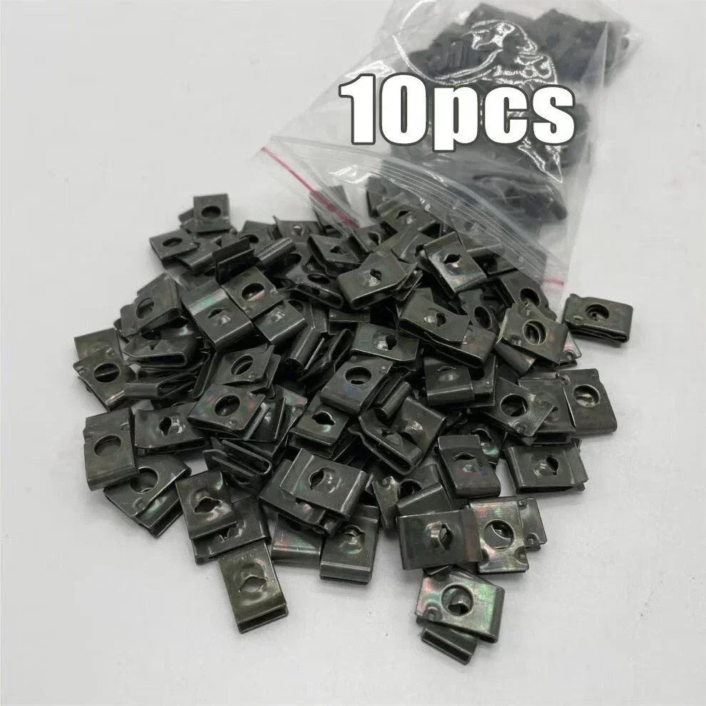 Mixed Metal Self Tapping Screws Fastener U Shaped Clips Car Motorcycle Anti-rust Screw RetainerClip for Scooter ATV Moped E-bike: Brown