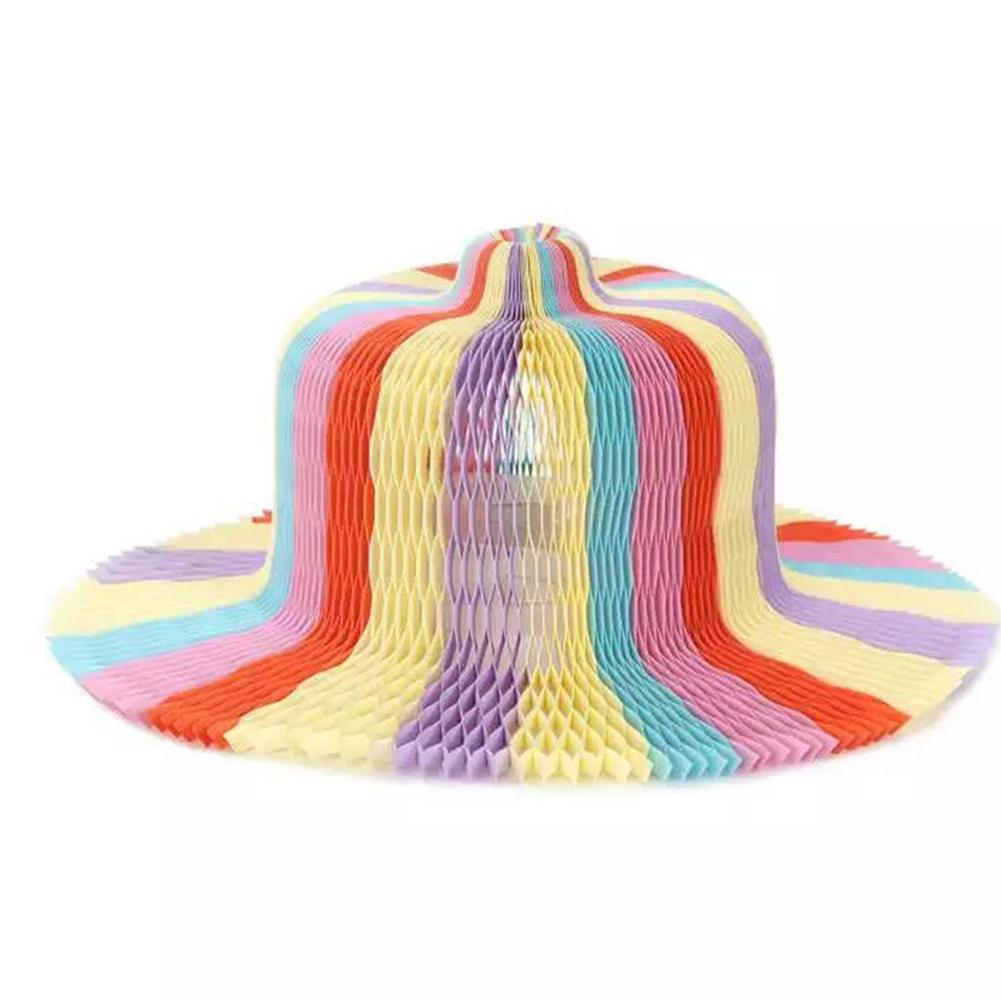 6 Pcs Dikkere Zomer Hoeden Magic Vaas Papier Hoeden Handgemaakte Vouwen Hoed Voor Strand Grappige Papier Caps Reizen Zonnehoed voor Volwassen Kinderen: 02