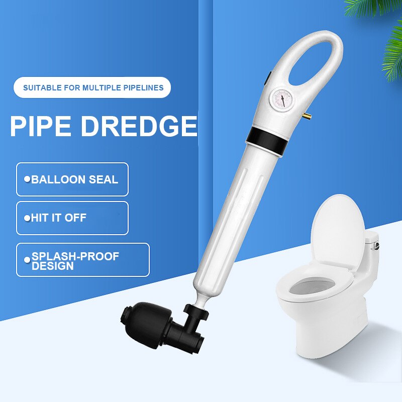 Sewer Dredge Clogged Remover Pipe Toilet Plungers Drain Blaster High Pressure Cleaner Manual Air Drain Pneumatic Dredge Tools