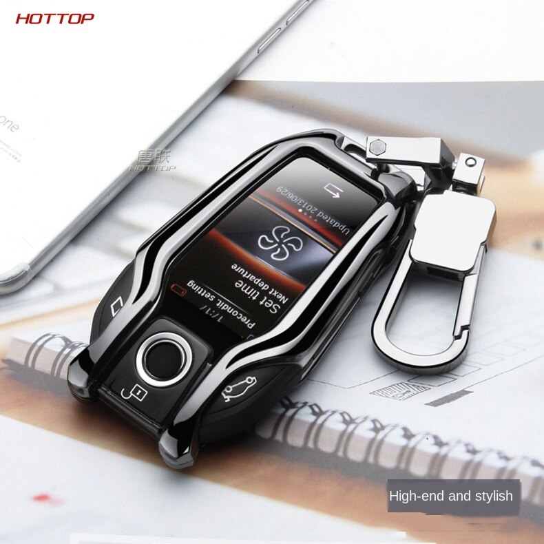 Metall + silikagel bil led display nøkkel deksel etui for bmw 7 series  i8 740 730li x3 x5