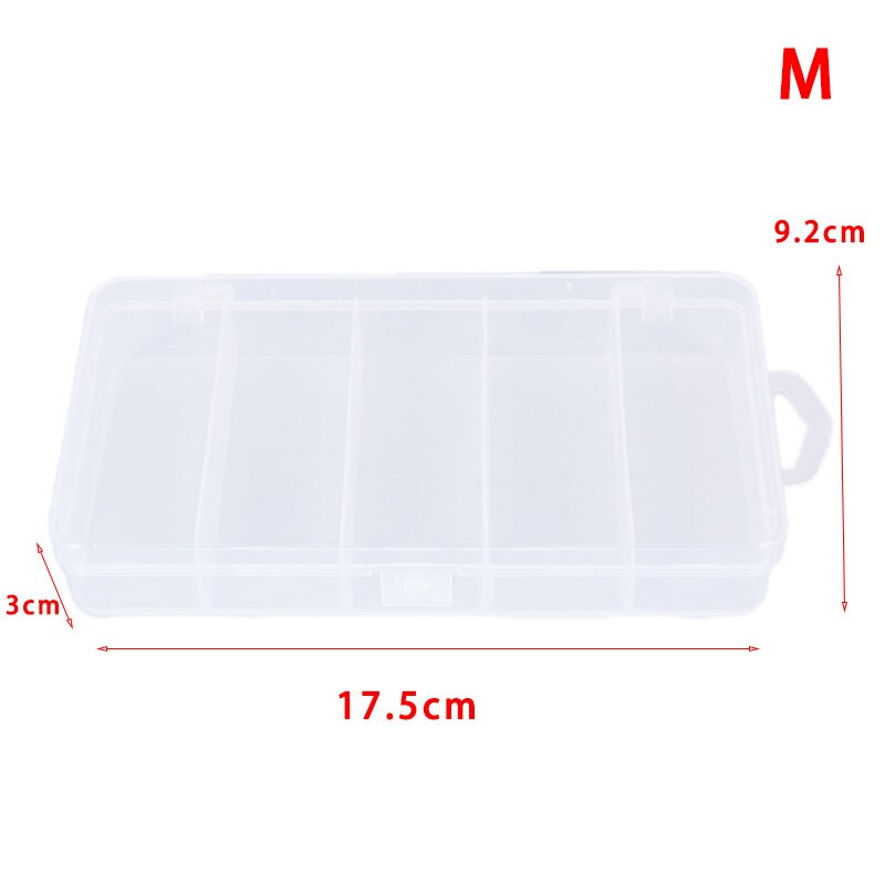 Fishing Tackle Box Bait Lure Hooks Storage Case Fishing Tool Tackle Sorting Box 5 Grid Transparent Connector Collection Tools: B